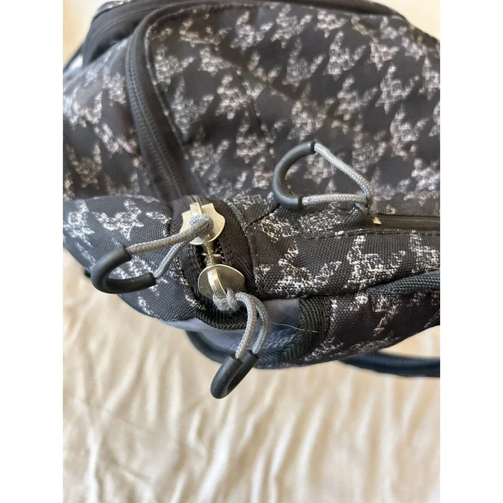 Embark Backpack Black Grey Houndstooth Pattern Multi Pocket Travel School Bag